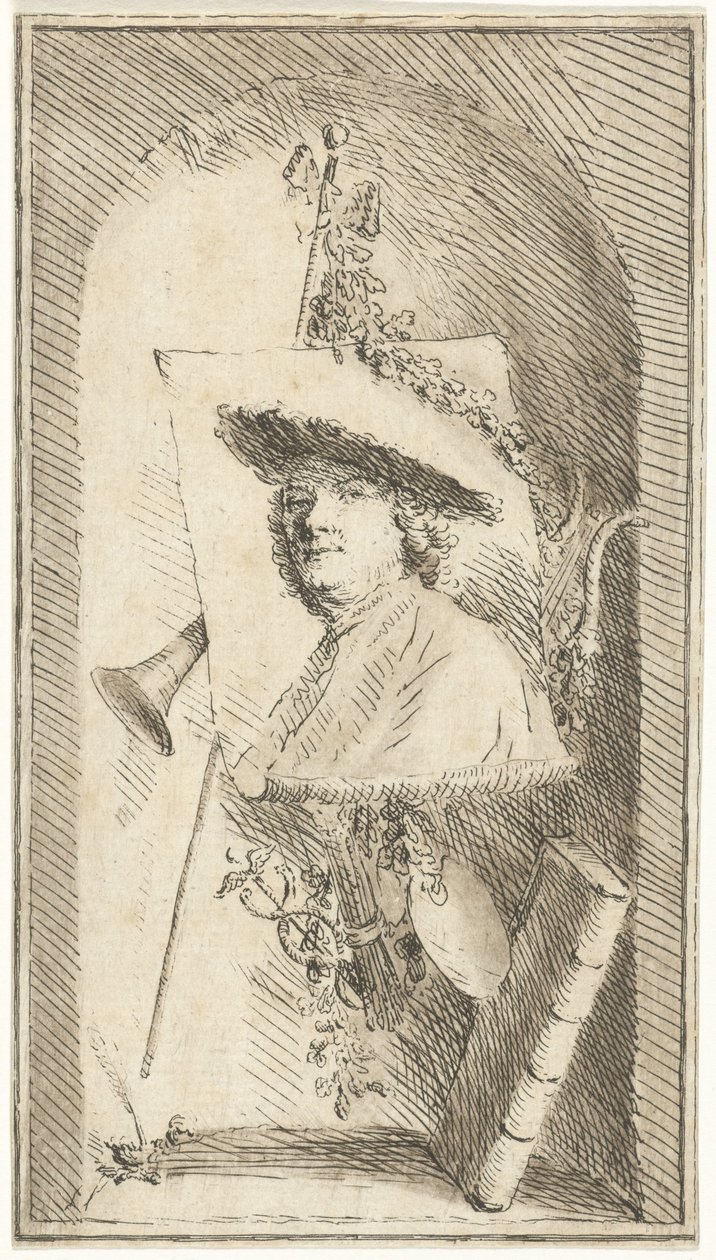 Selbstporträt von Cornelis Ploos van Amstel von Cornelis Ploos van Amstel (signed by artist)