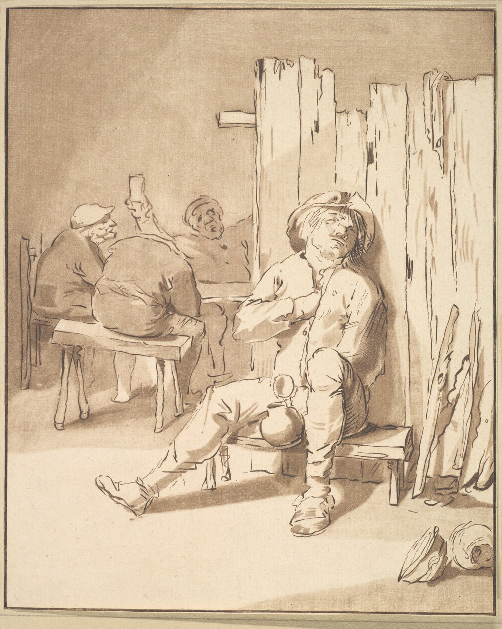 Betrunkener Bauer in einem Gasthaus, 1775 von Cornelis Ploos van Amstel