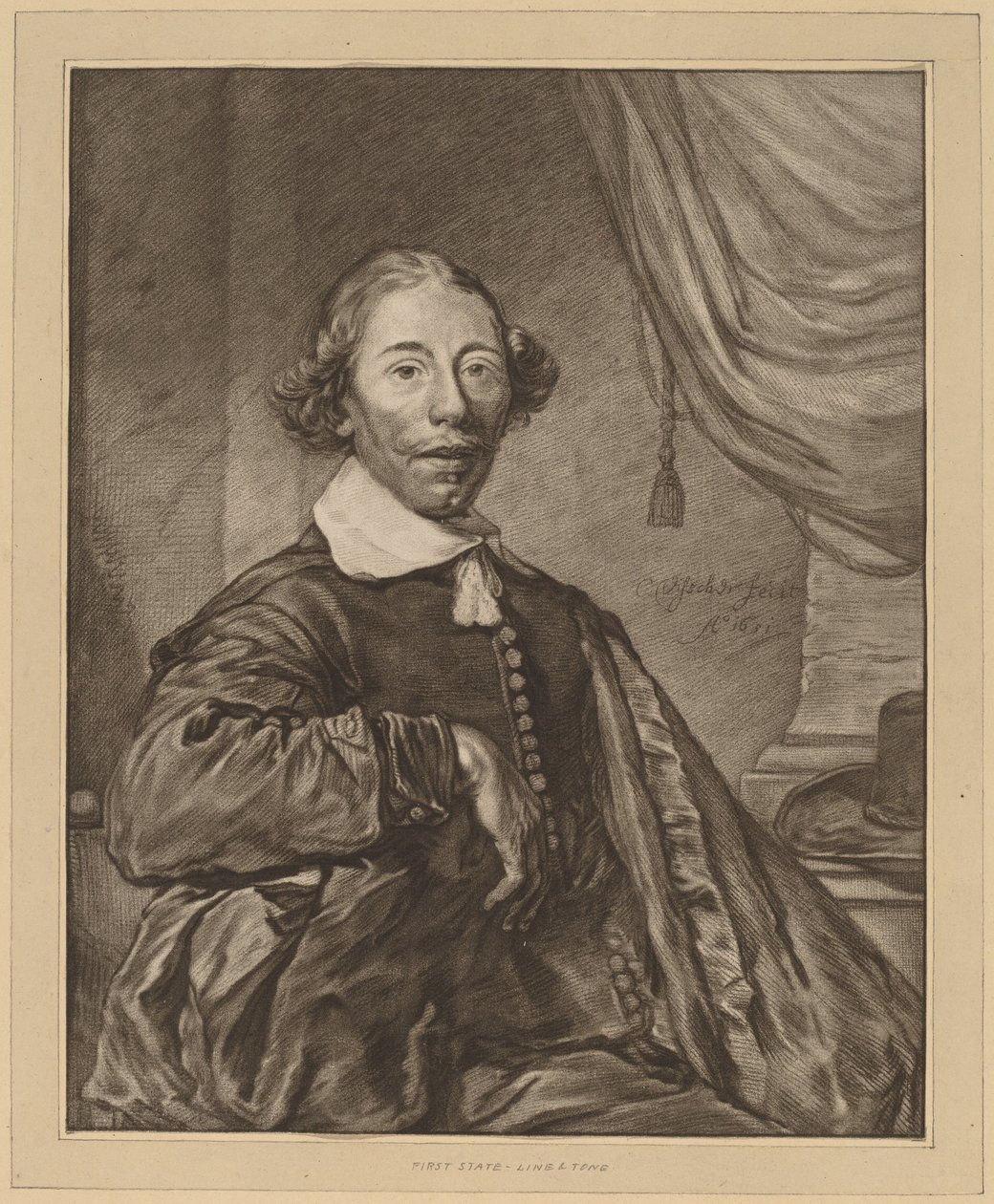 Porträt eines sitzenden Mannes von Cornelis Ploos van Amstel