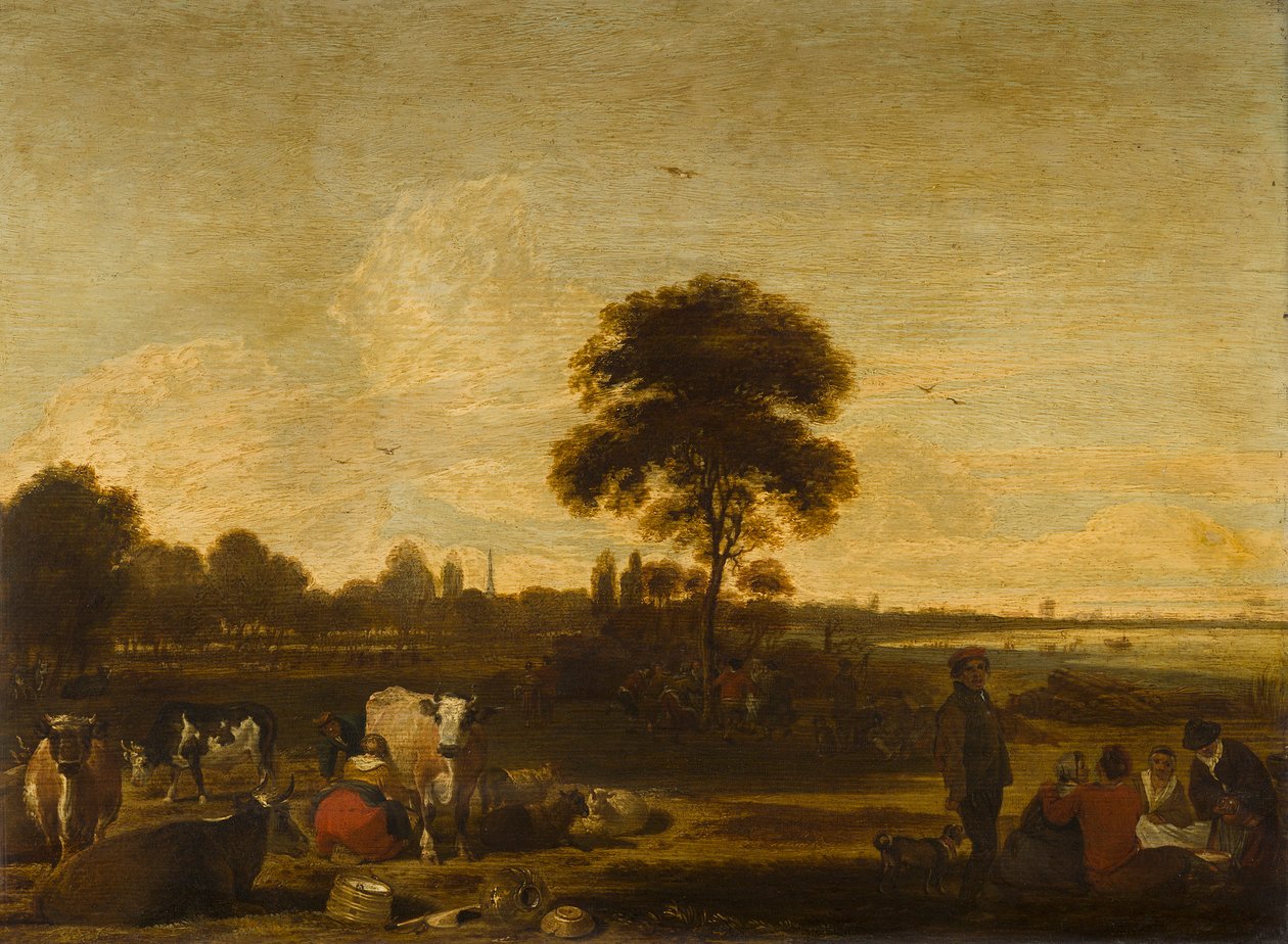 Landschaft mit Hirten und Vieh von Cornelis Saftleven