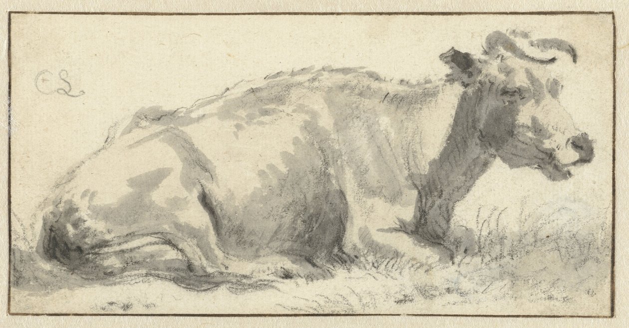 Liegende Kuh, nach rechts von Cornelis Saftleven