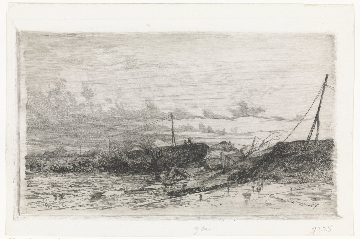 Deichbruch in Arnheim, 1855 von Cornelis Springer