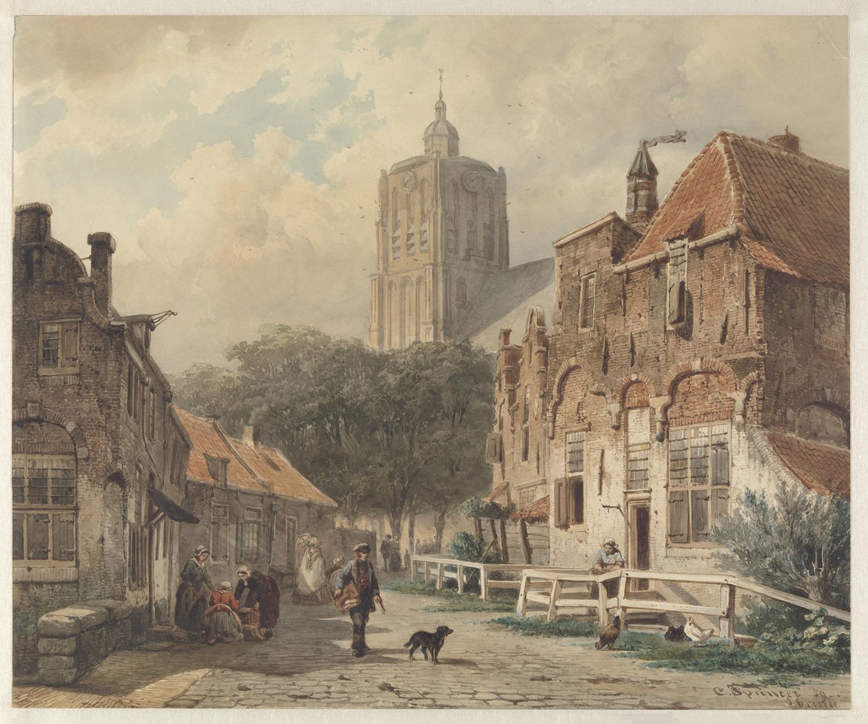 Ansicht der Stadt Den Briel von Cornelis Springer