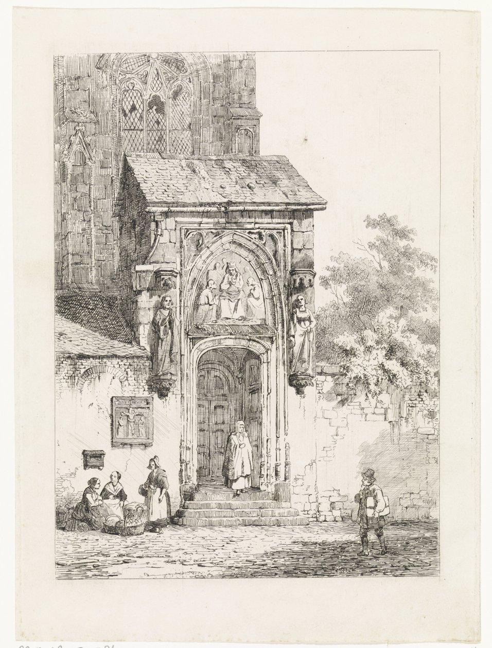 Ansicht eines Kirchenportals von Cornelis Springer
