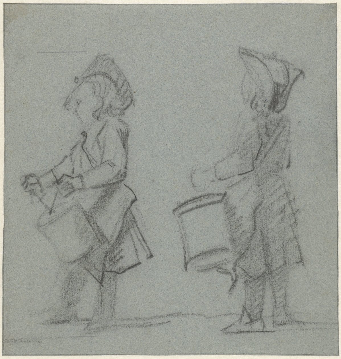 Zwei Studien eines trommelnden Jungen von Cornelis Troost