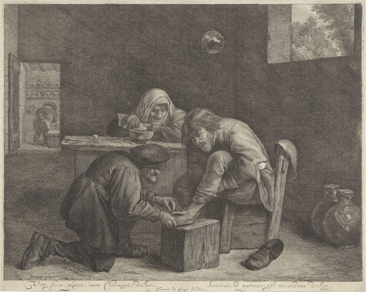 Mann bei einem Arzt von Cornelis Visscher (II)