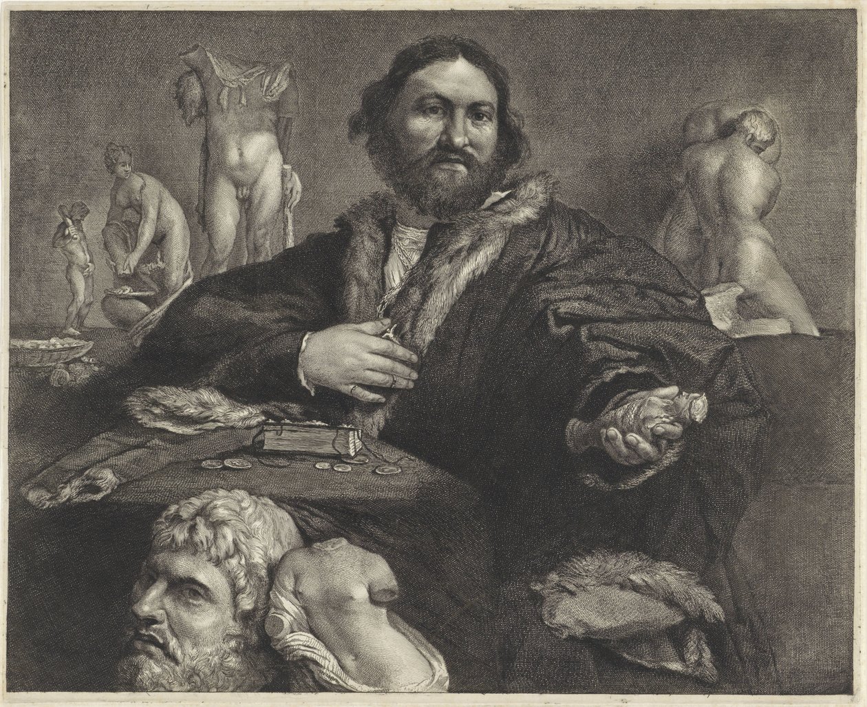 Porträt des Sammlers Andrea Odoni von Cornelis Visscher (II)