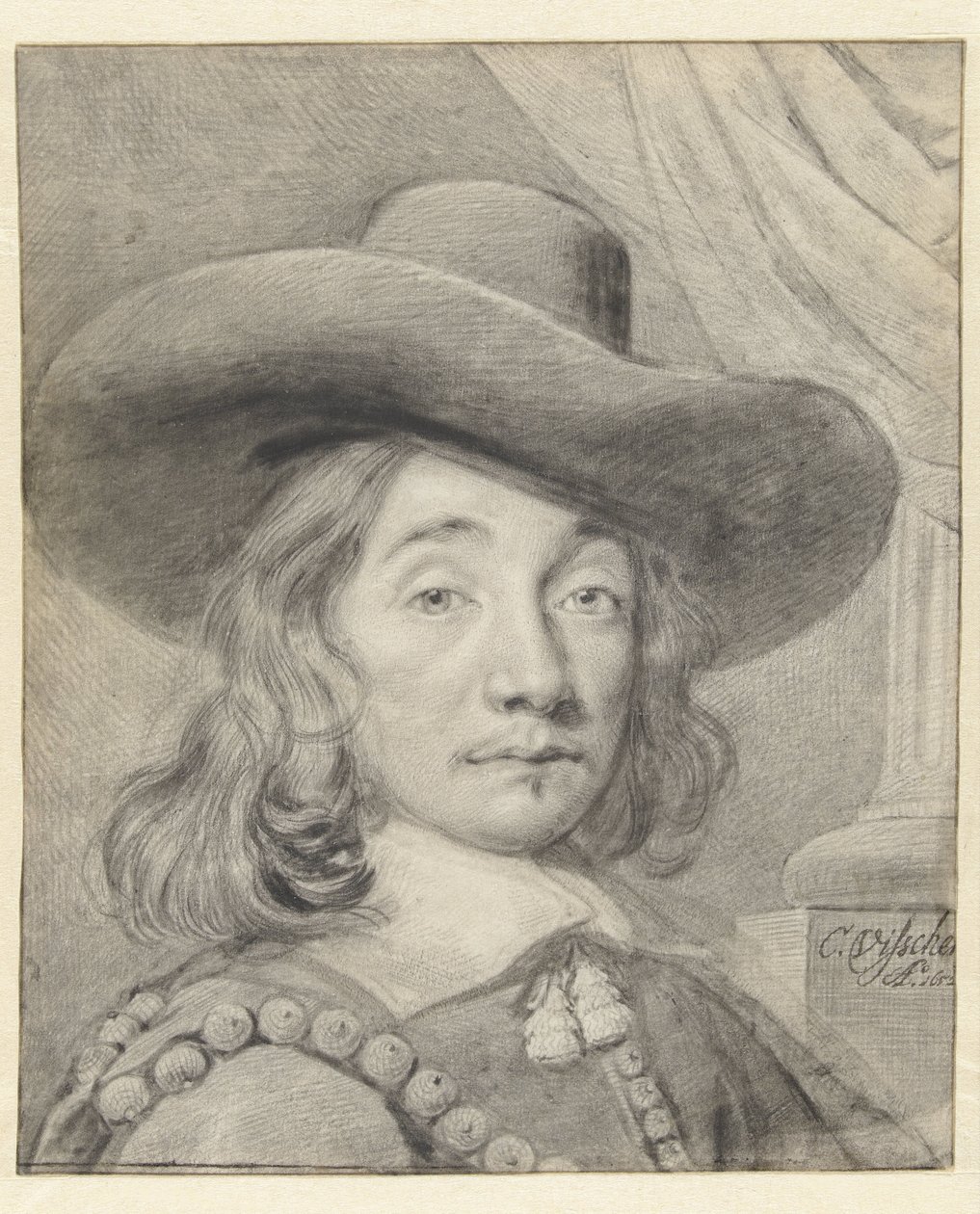 Selbstporträt mit Hut von Cornelis Visscher (II)