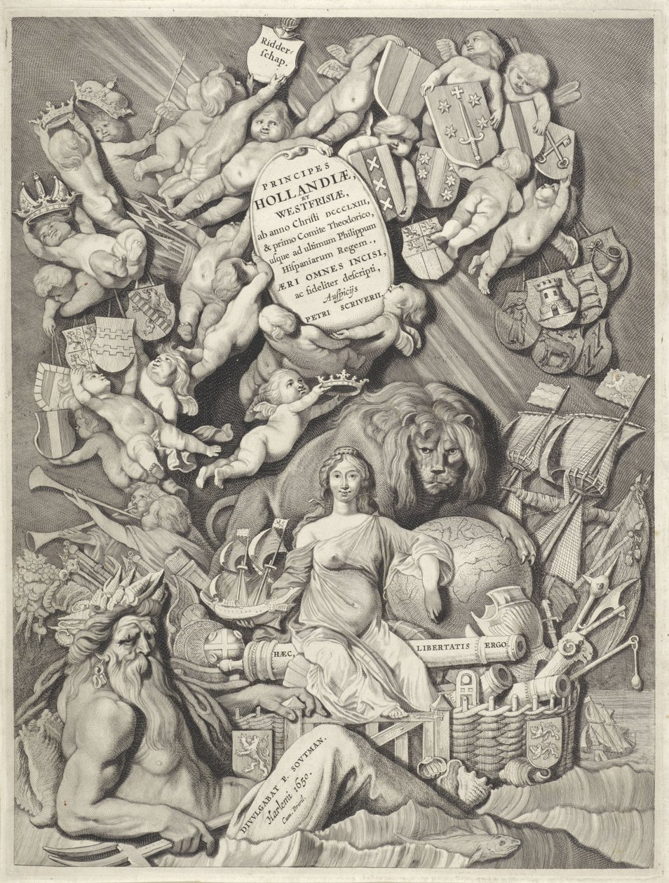 Titelblatt für eine Reihe von Grafen und Gräfinnen von Holland, Zeeland und Westfriesland von Cornelis Visscher (II)