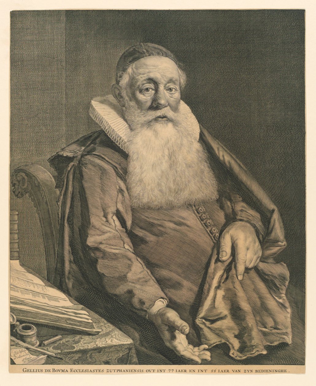 Porträt von Gellius de Bouma von Cornelis Visscher