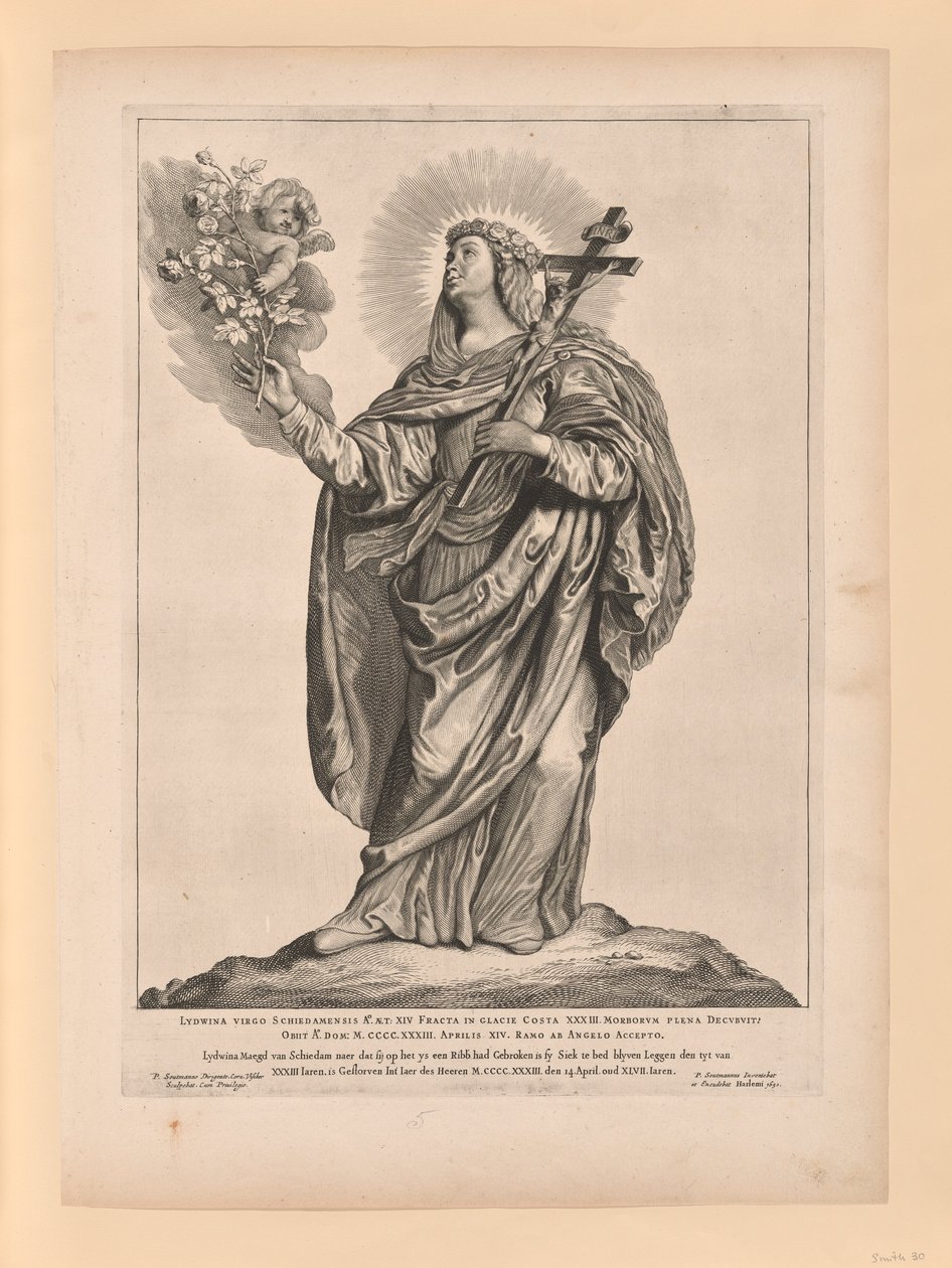 Heilige Liduina, aus Heilige der Nord- und Südniederlande von Cornelis Visscher