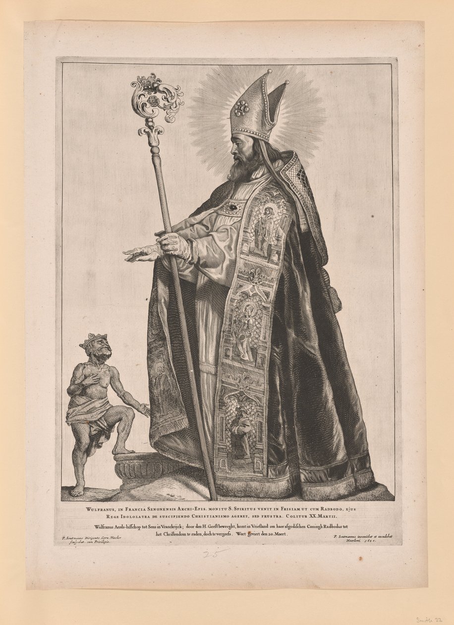 Heiliger Swithbert, aus Heilige der Nord- und Südniederlande von Cornelis Visscher