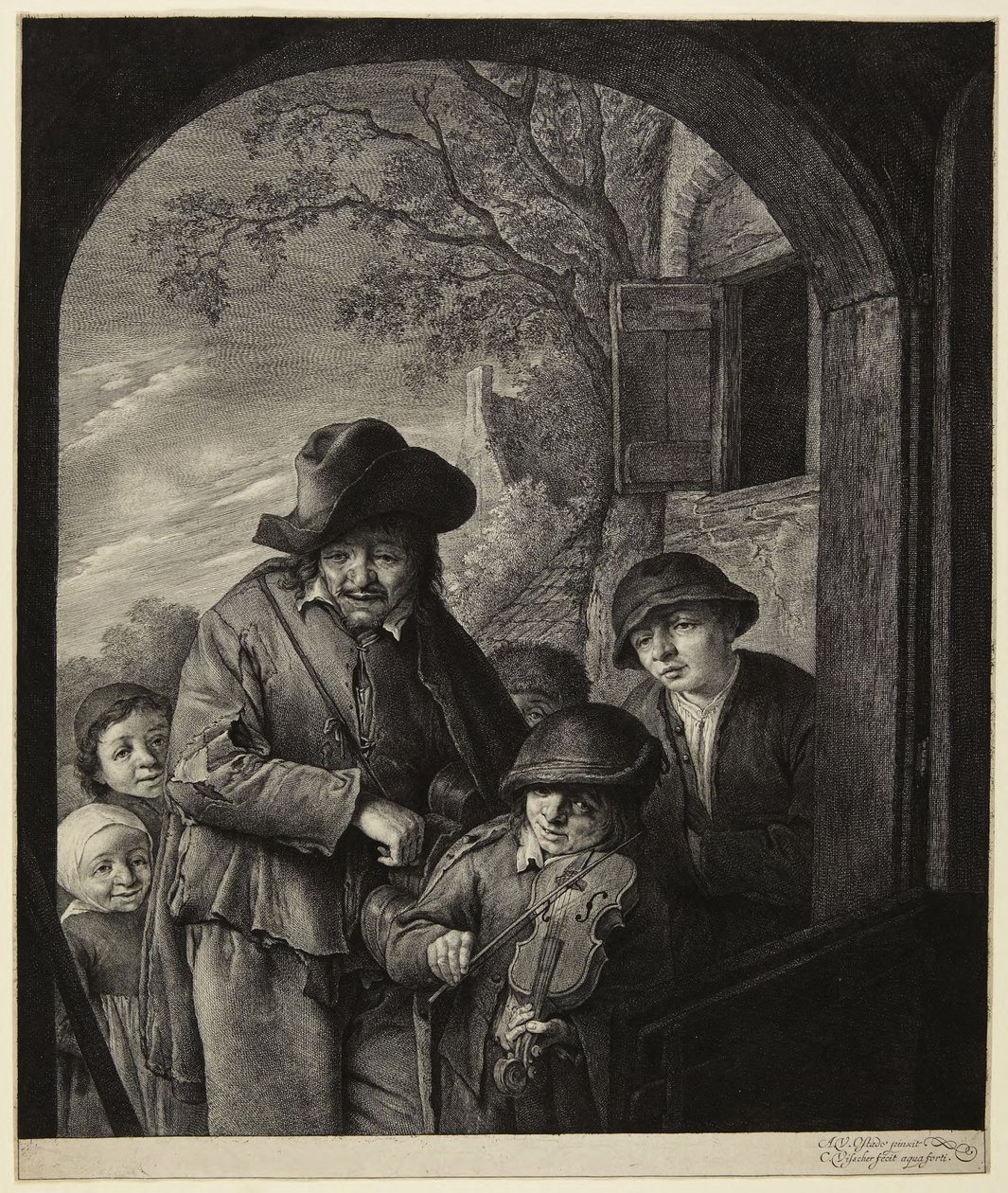 Die reisenden Musiker von Cornelis Visscher