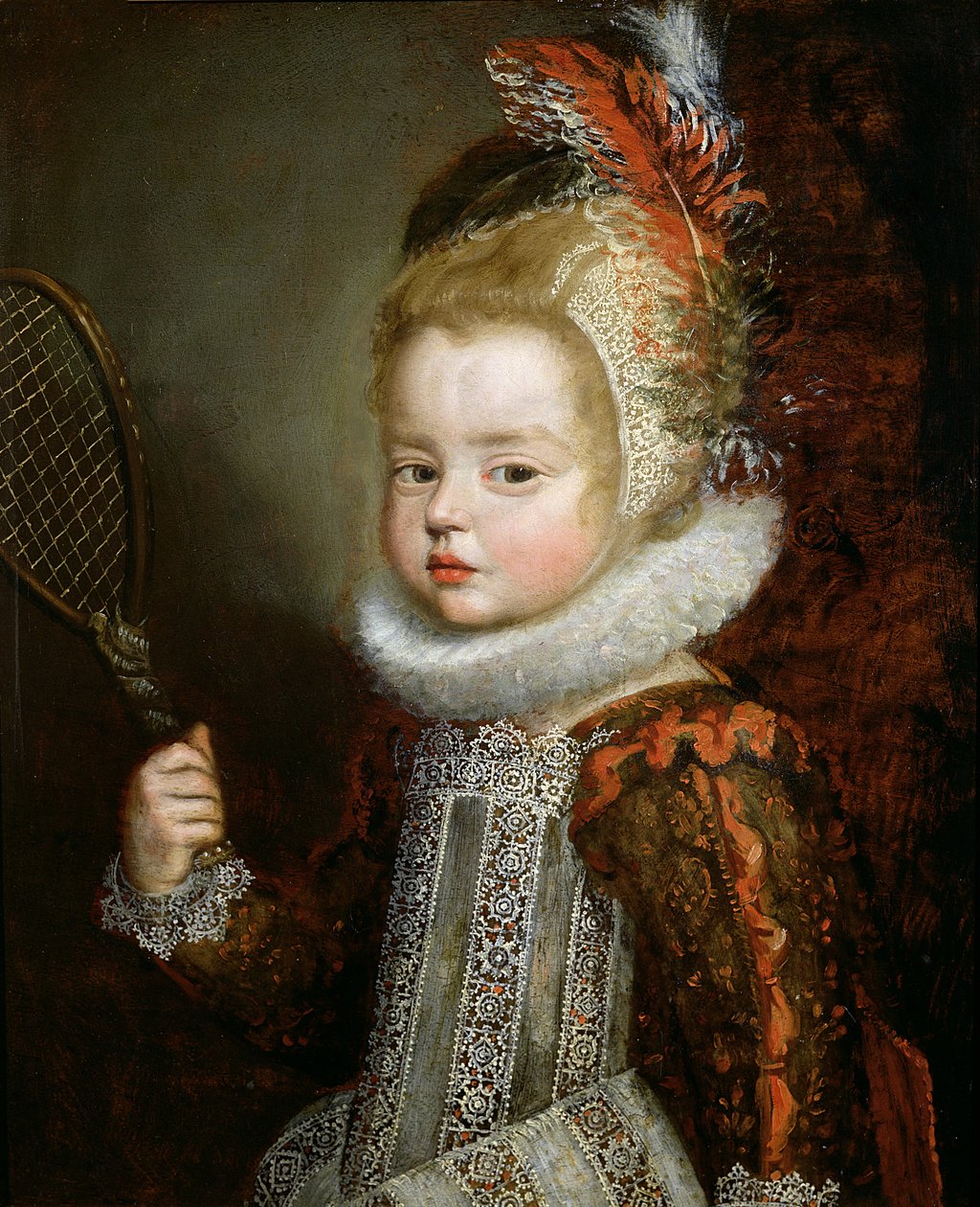 Porträt eines Kindes mit Schläger von Cornelis de Vos