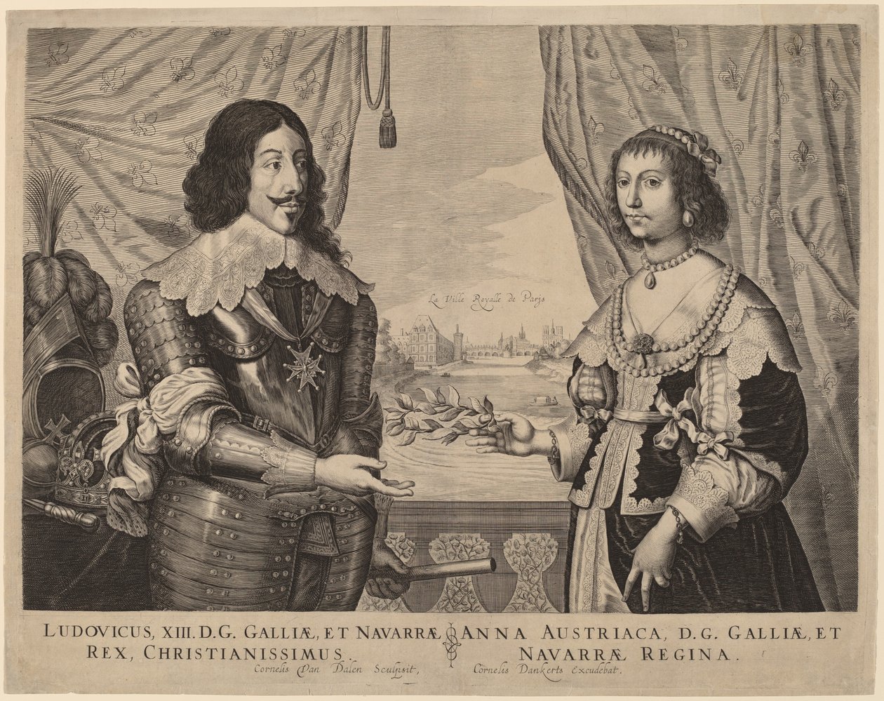 König Ludwig XIII. von Frankreich und Anna von Österreich von Cornelis van Dalen I