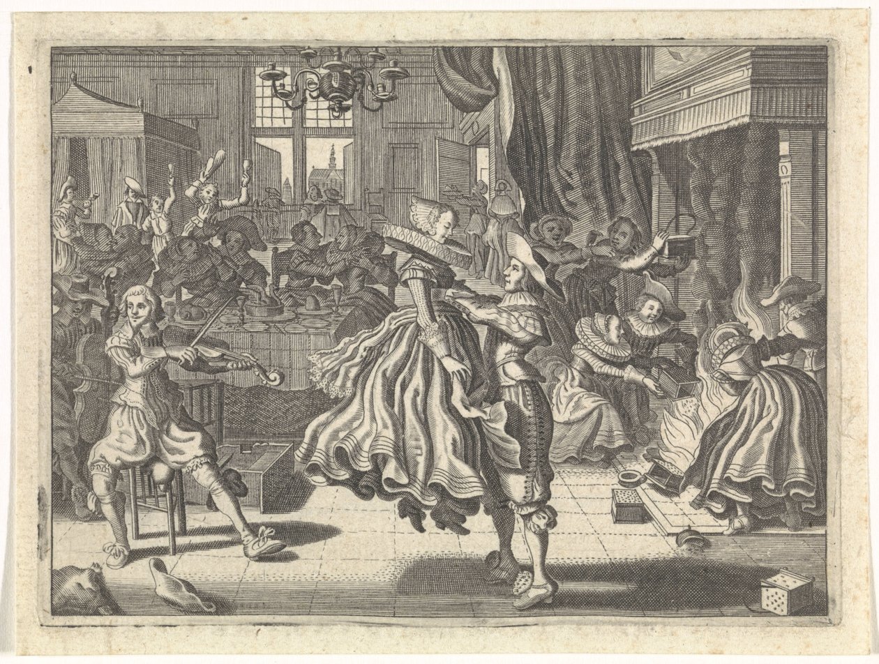 Tanzende Gesellschaft in einer Taverne von Cornelis van Kittensteyn