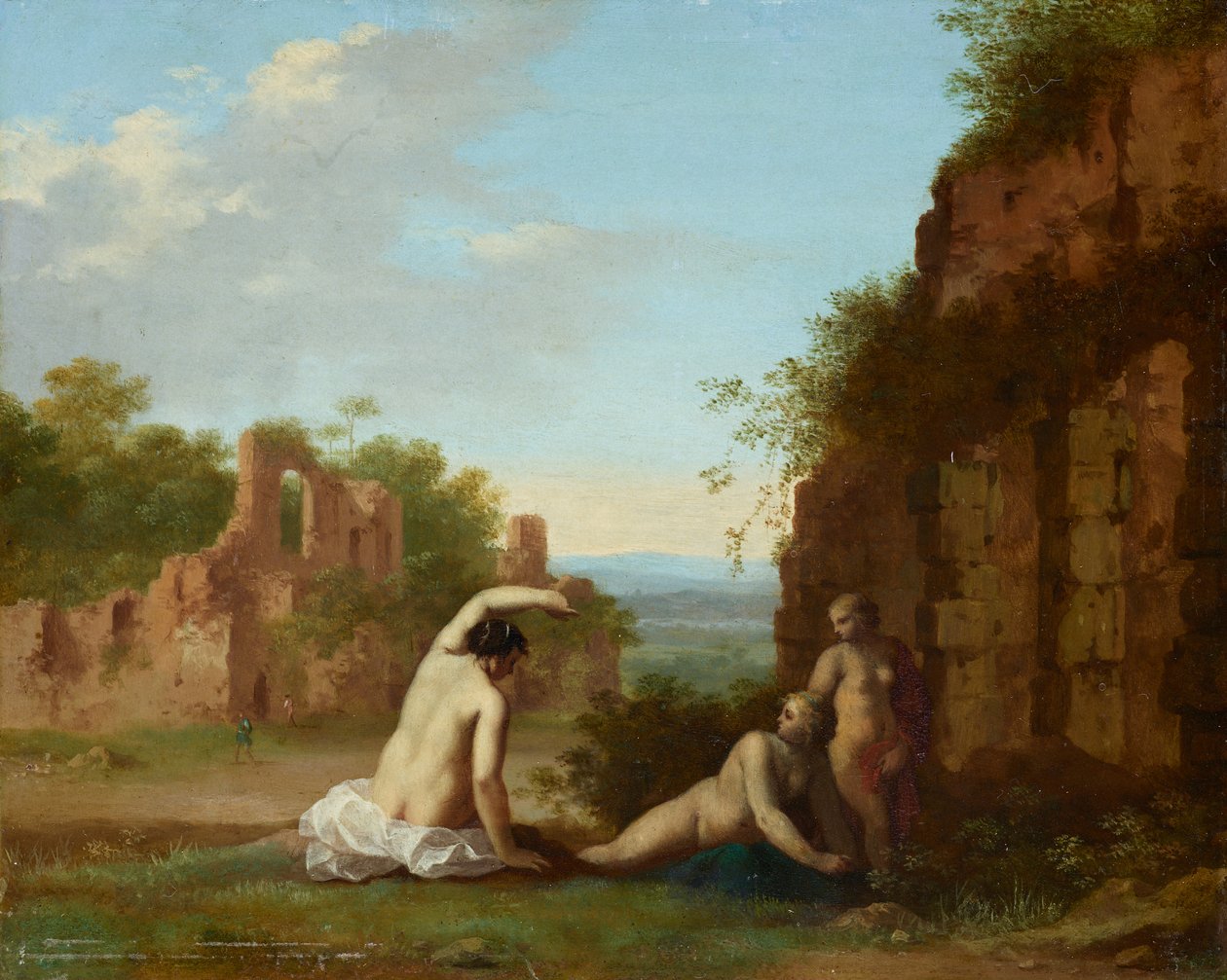 Römische Landschaft mit Nymphen von Cornelis van Poelenburch