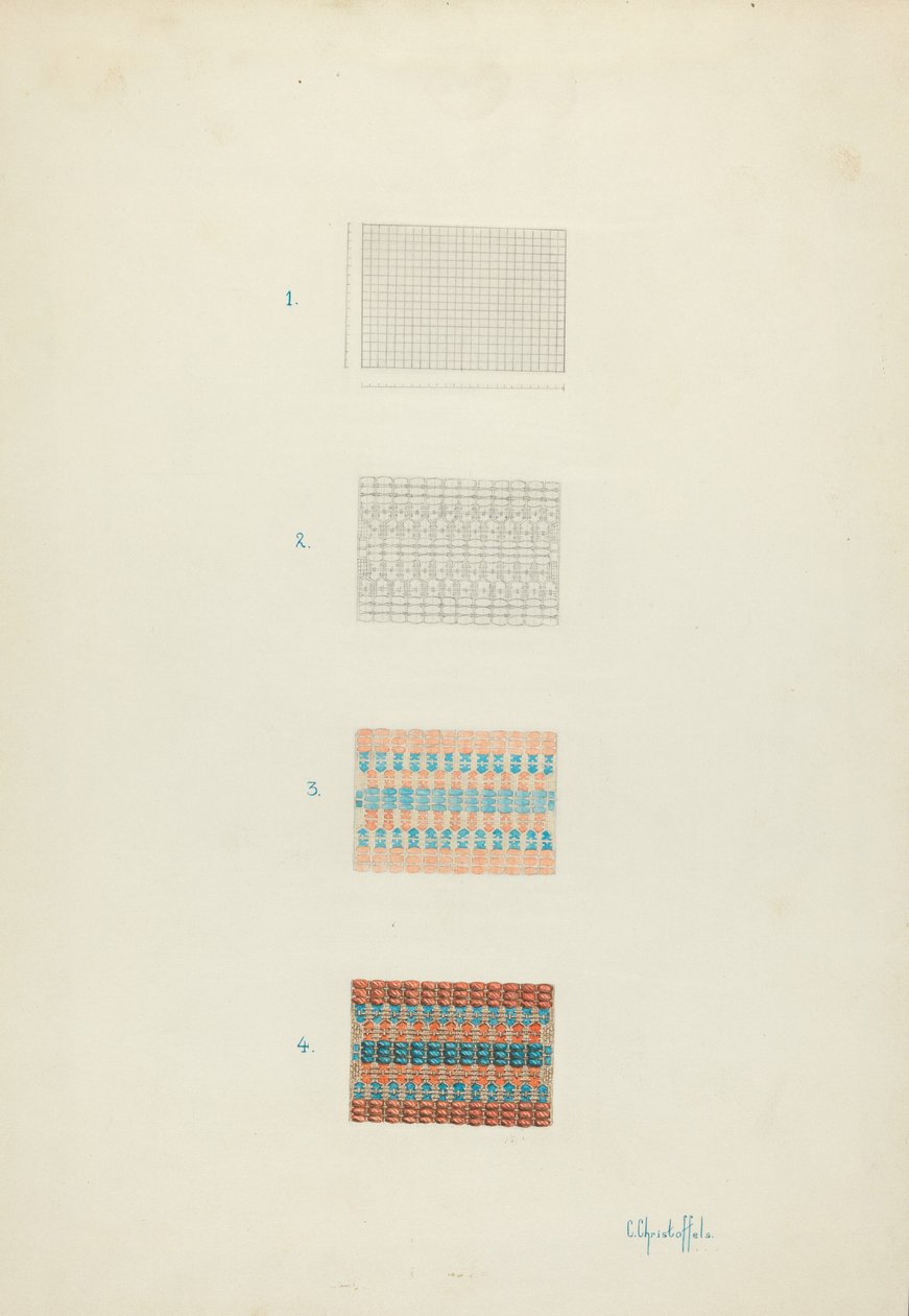 Detail der Bettdecke: Technikdemonstration von Cornelius Christoffels