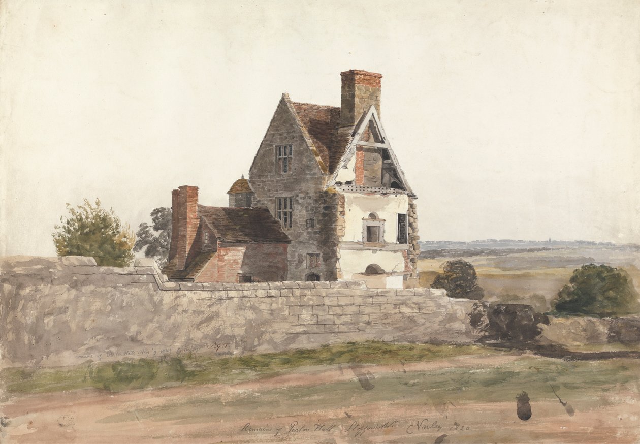 Überreste von Purton Hall, Staffordshire von Cornelius Varley