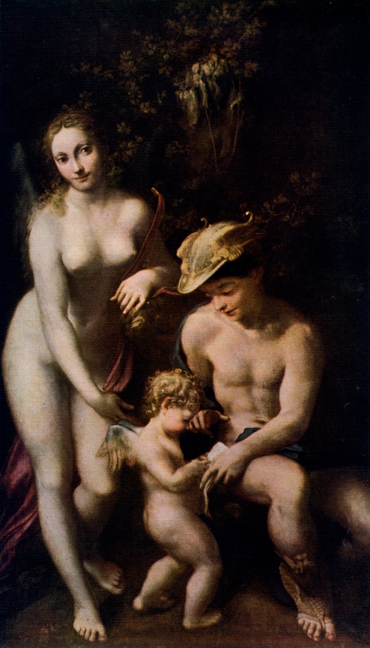 Venus mit Merkur und Amor Die Schule der Liebe, ca. 1525, 1912 von Antonio da Correggio