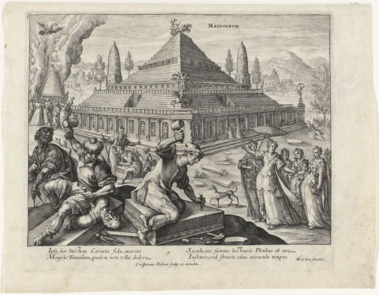 Mausoleum von Halikarnassos Die sieben Weltwunder (Serientitel) von Crispijn van de Passe (I)