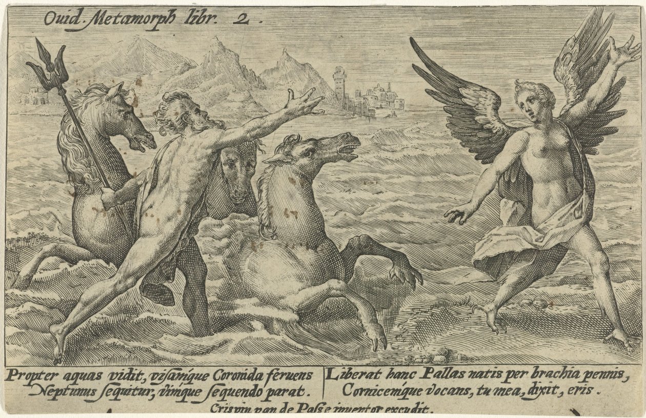 Neptun greift nach Coronis von Crispijn van de Passe (I)