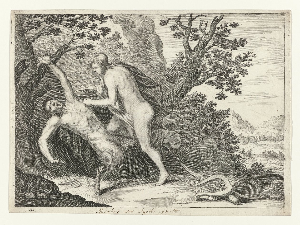 Apollo häutet Marsyas von Crispijn van de Passe (II) (attributed to)