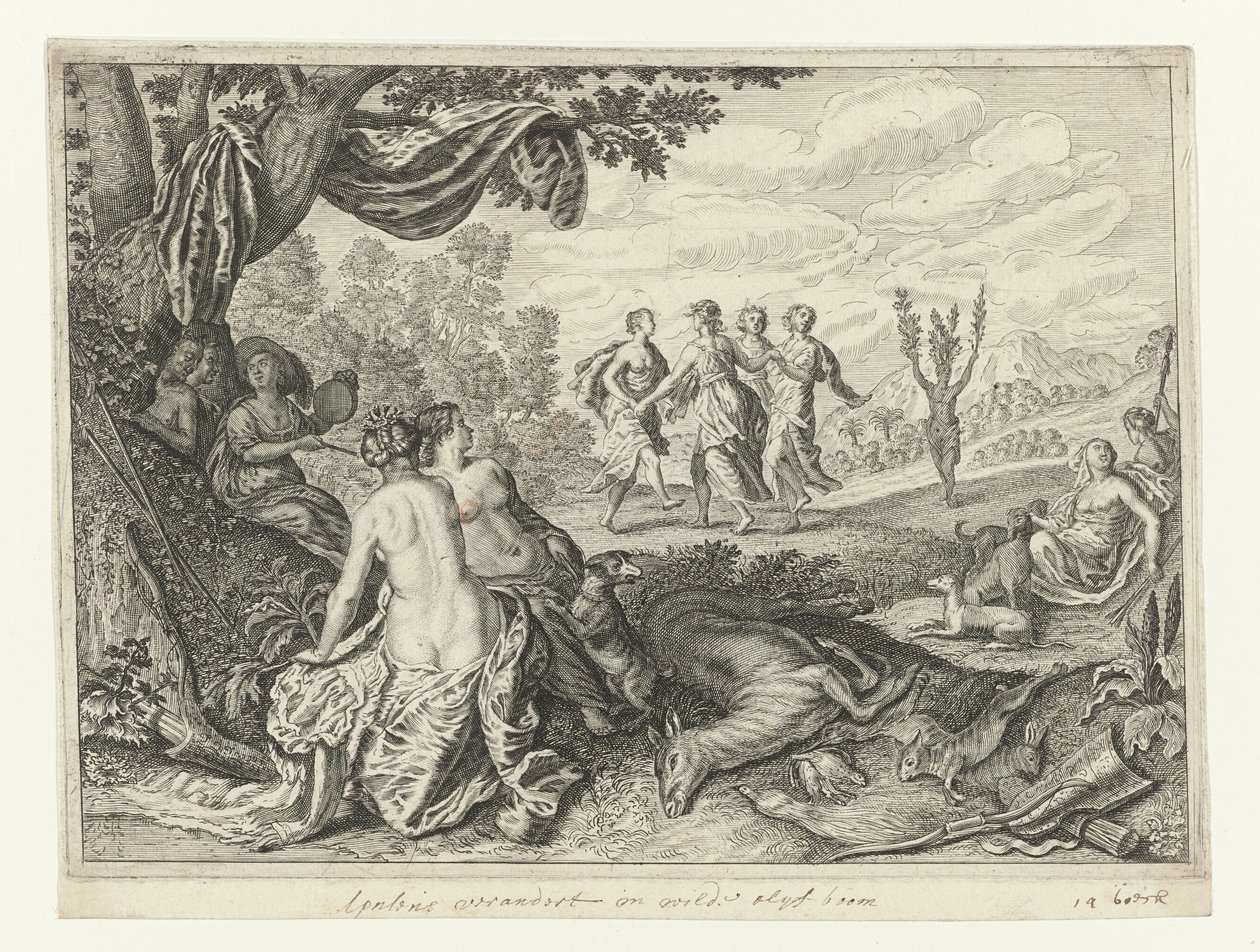Apulischer Hirte in einen Olivenbaum verwandelt von Crispijn van de Passe (II) (workshop of)