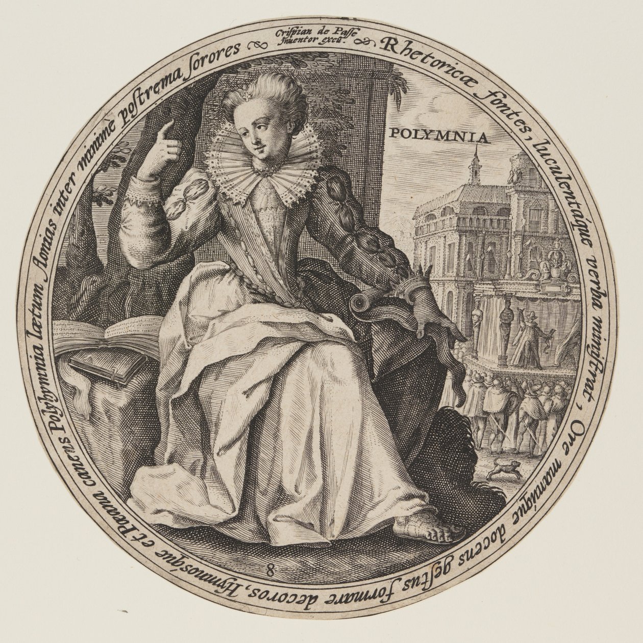 Erato, aus Die Musen von Crispijn van de Passe I