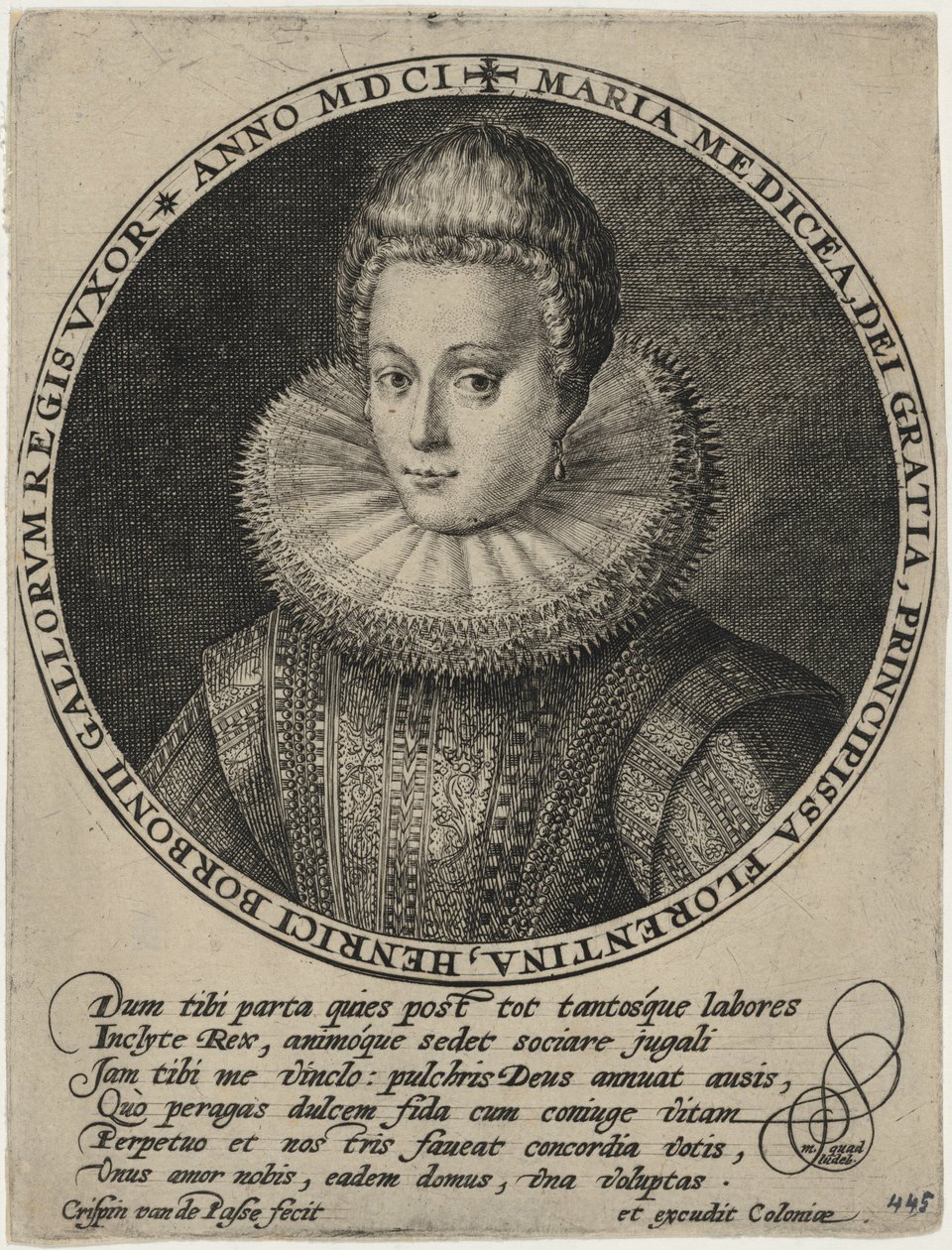 Marie de Medicis, Königin von Frankreich von Crispijn van de Passe I