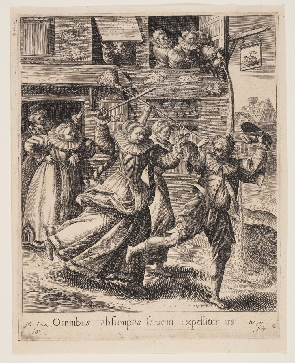 Der Sohn aus dem Bordell gejagt, aus Das Gleichnis vom verlorenen Sohn von Crispijn van de Passe I