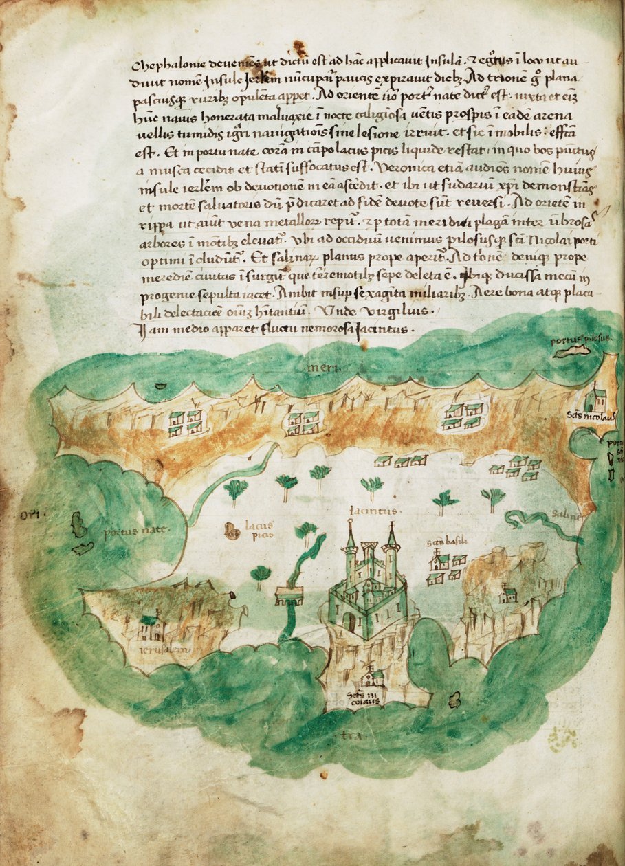 Karte von Zakinthos, ca. 1420 von Cristoforo Buondelmonti