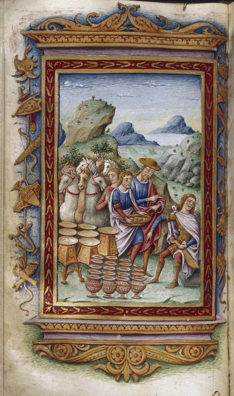 Achilles verweigert Geschenke Illustration für Die Heroides von Ovid von Cristoforo Majorana