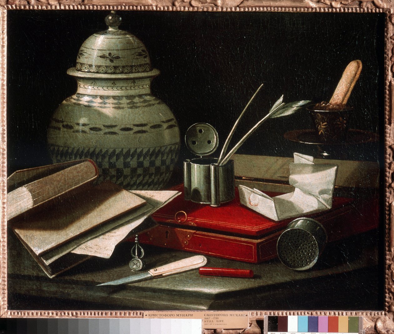 Stillleben mit Schreibutensilien von Cristoforo Munari