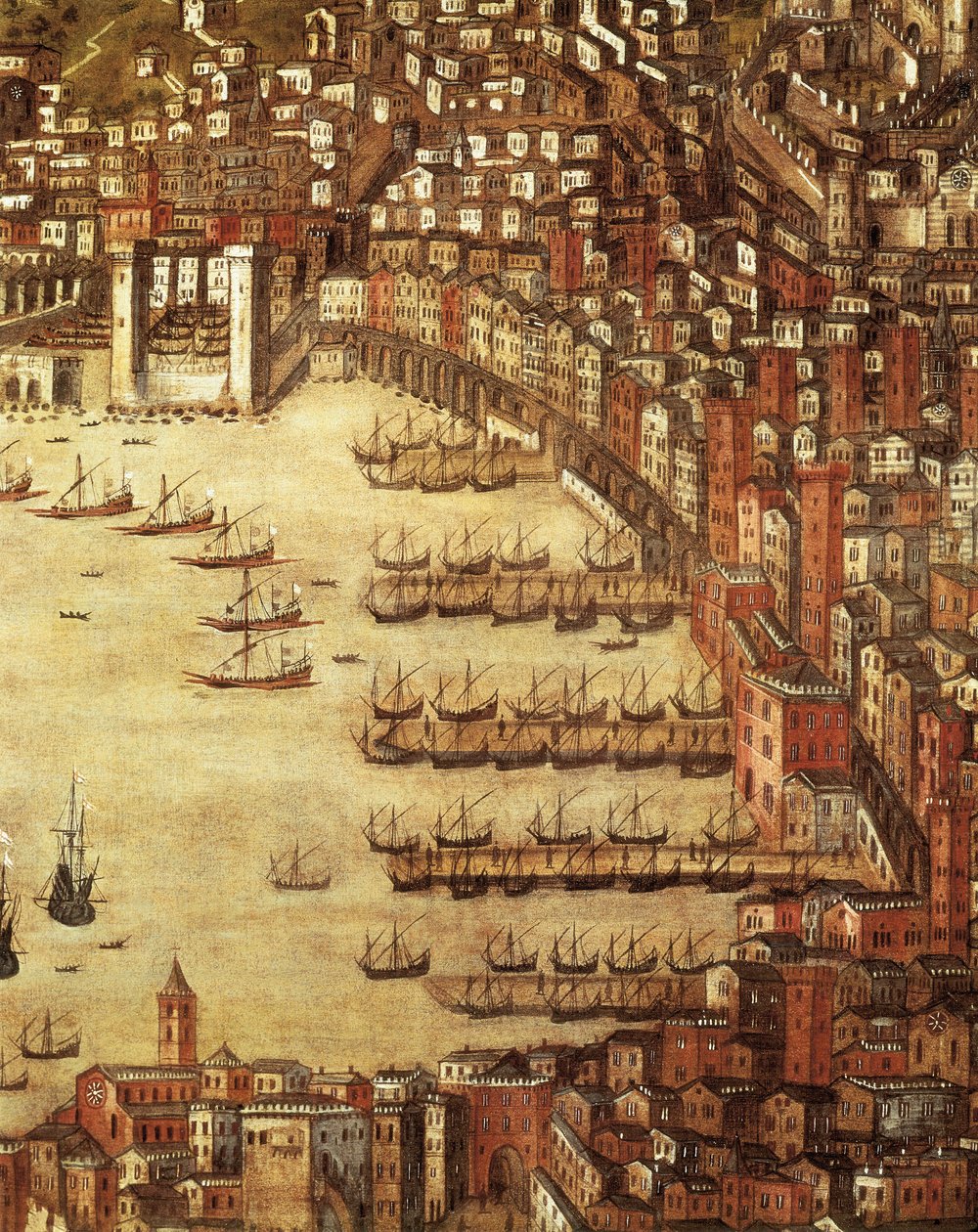 Ansicht von Genua und seiner Burg (Detail) von Cristoforo de Grassi