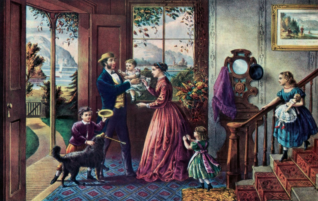 Die Jahreszeit der Stärke, mittleres Alter, 1868 von Currier and Ives