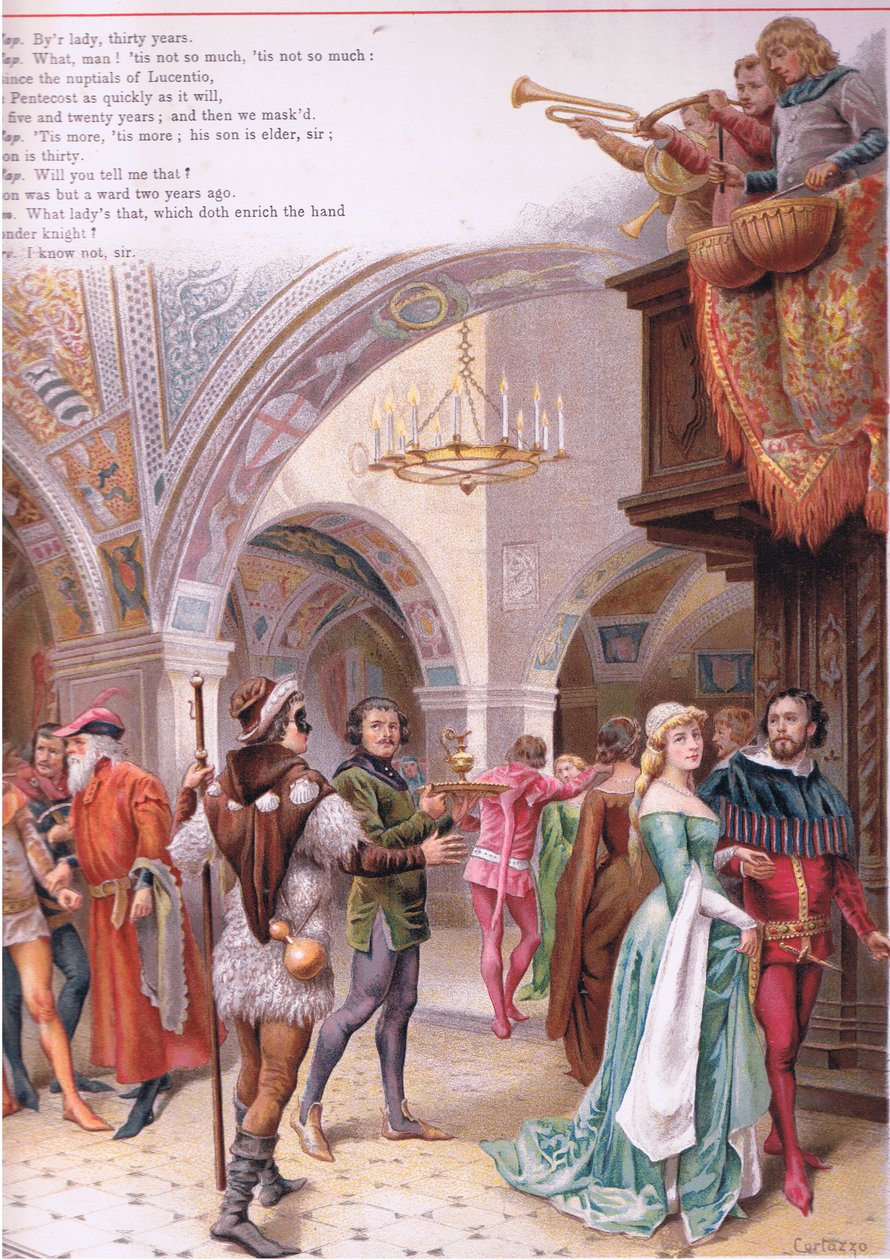 Meine Herren, willkommen, Illustration aus Romeo und Julia