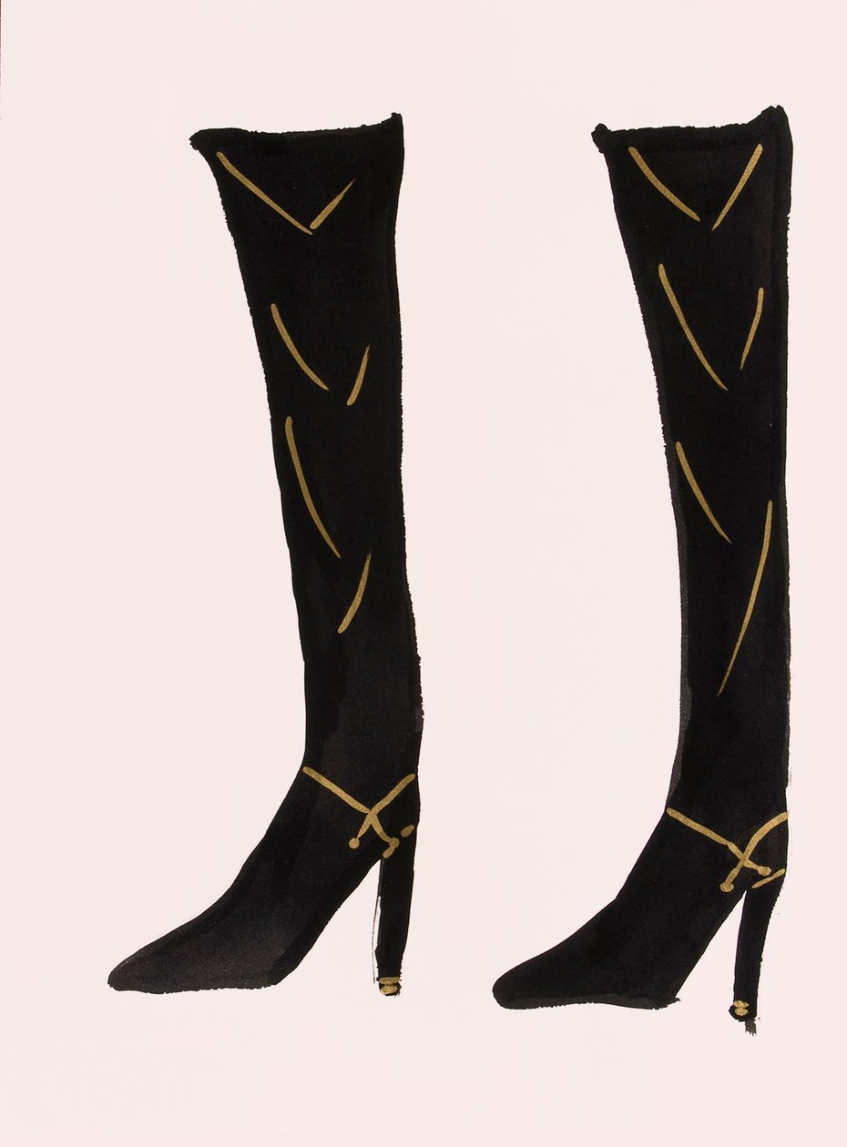 Schwarze Stiefel, 2017 von Daisy de Villeneuve