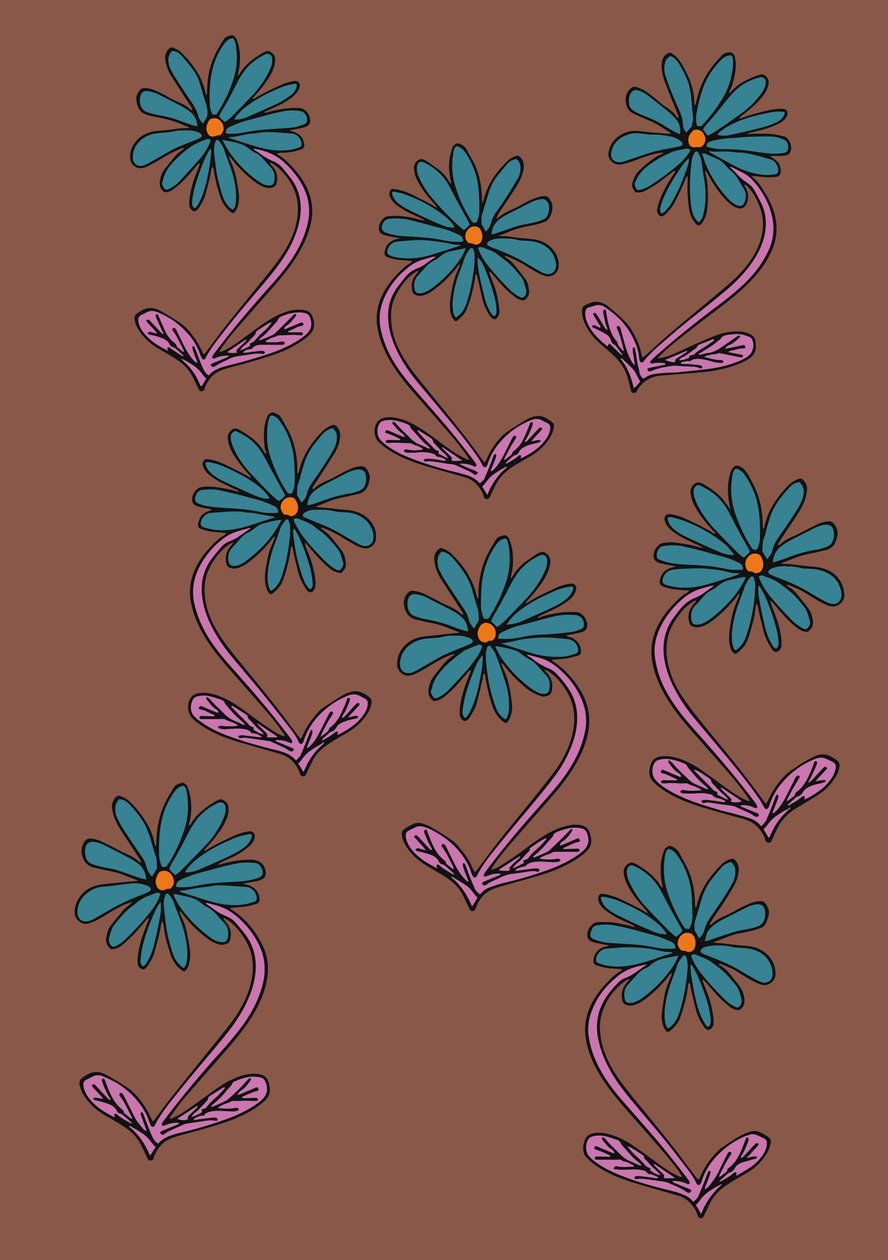 Gänseblümchen auf braunem Hintergrund von Daisy de Villeneuve