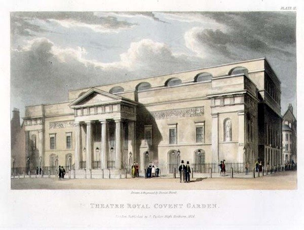Theatre Royal, Covent Garden, in London, entworfen von Robert Smirke 1809 von Daniel Havell