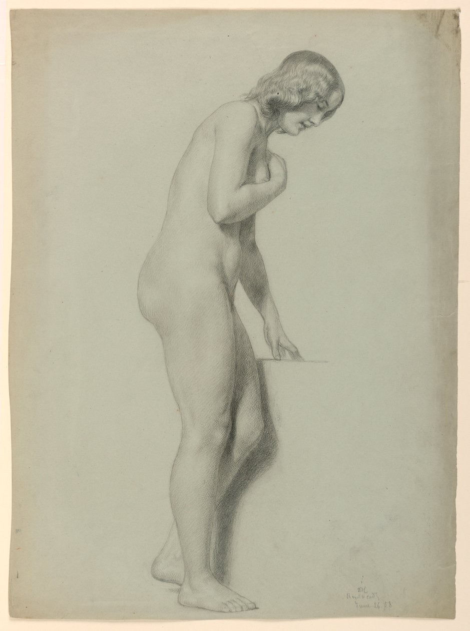 Zeichnung, Weiblicher Akt, 1858 von Daniel Huntington