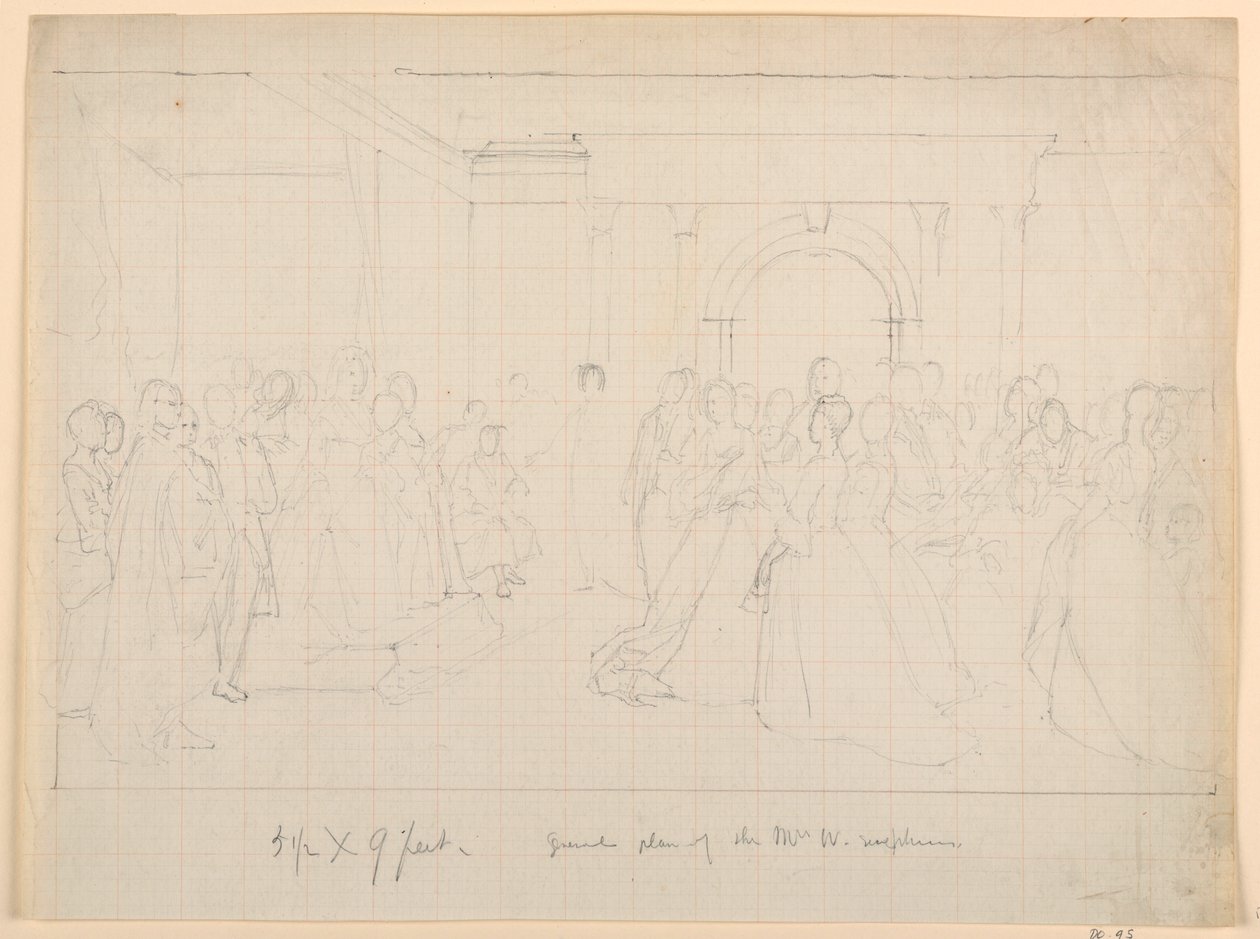 Allgemeiner Plan für "Martha Washington Empfang", 1860 von Daniel Huntington