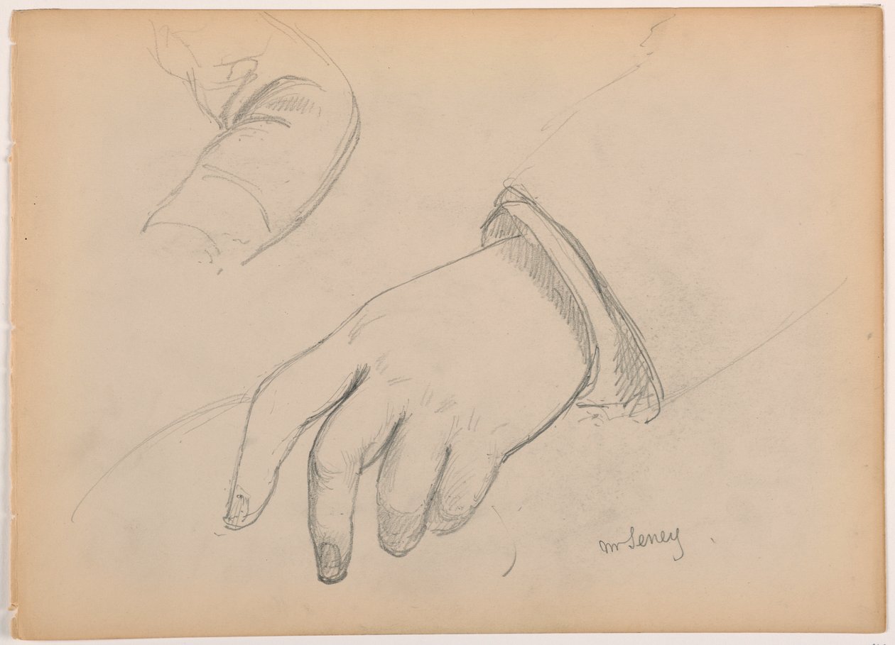 George D. Seney, Hand- und Armstudie; Rückseite: Linker Fuß, 1881 von Daniel Huntington