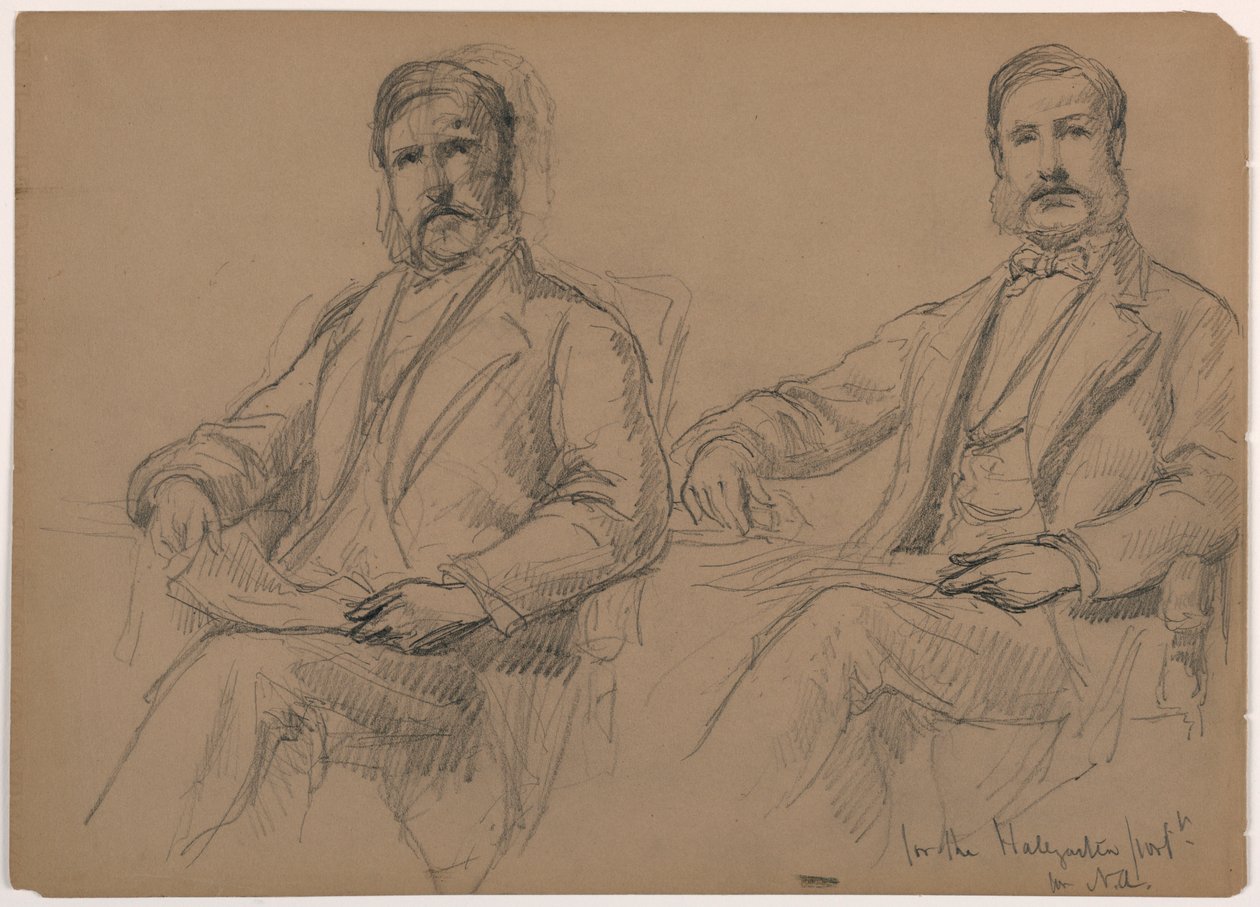 Julius Hallgarten sitzend, zwei Studien; Rückseite: Mr. Hunt stehend, 1884 von Daniel Huntington