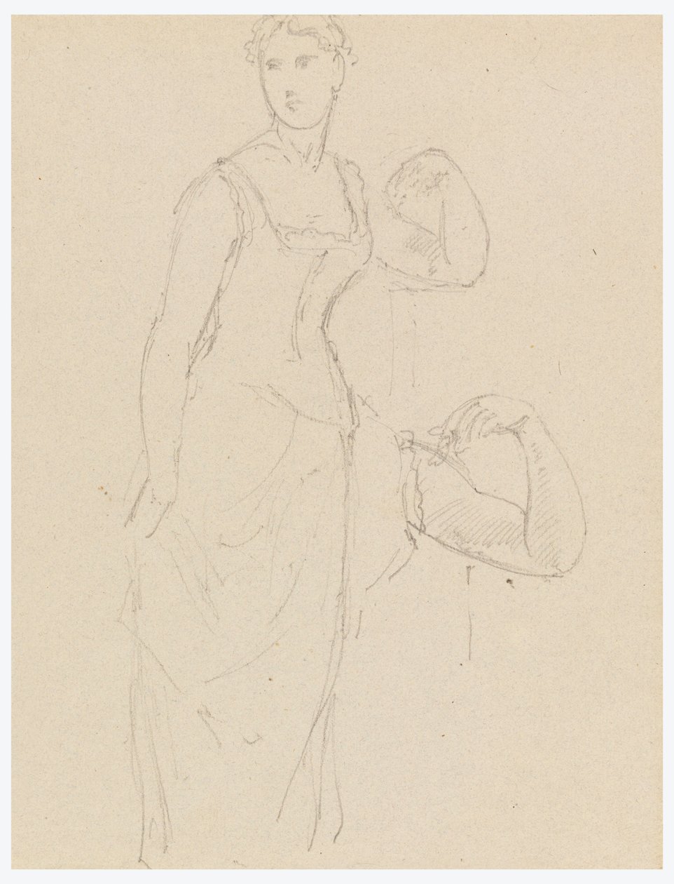 Zeichnung, Skizze für ein Porträt von Bella Worsham, 1878 von Daniel Huntington