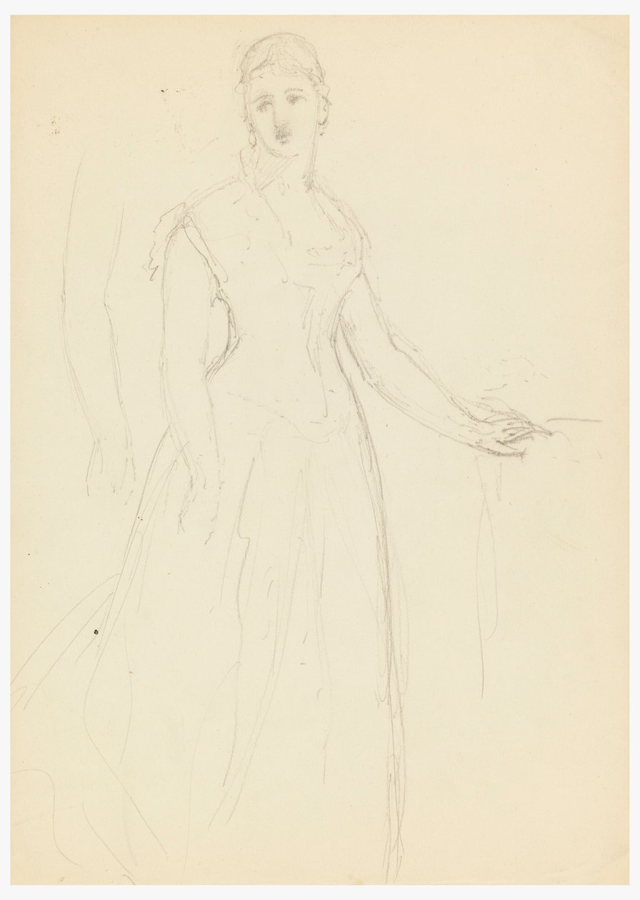Zeichnung, Skizze für ein Porträt von Bella Worsham, 1878 von Daniel Huntington
