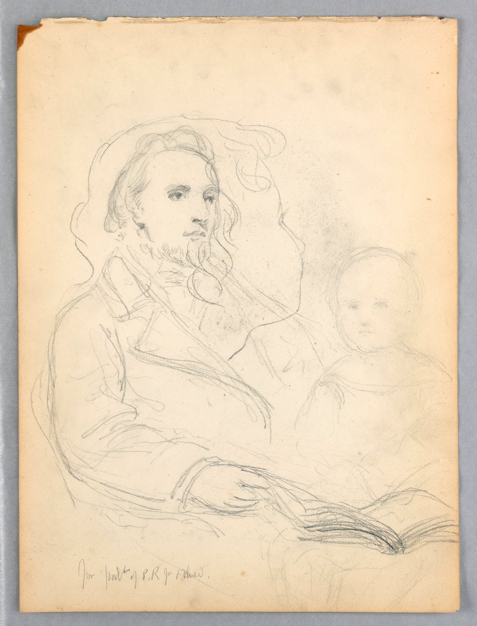 Zeichnung, Skizzen für "Lektion der Nächstenliebe" und Porträt von Peter Richards, Jr., 1849 von Daniel Huntington