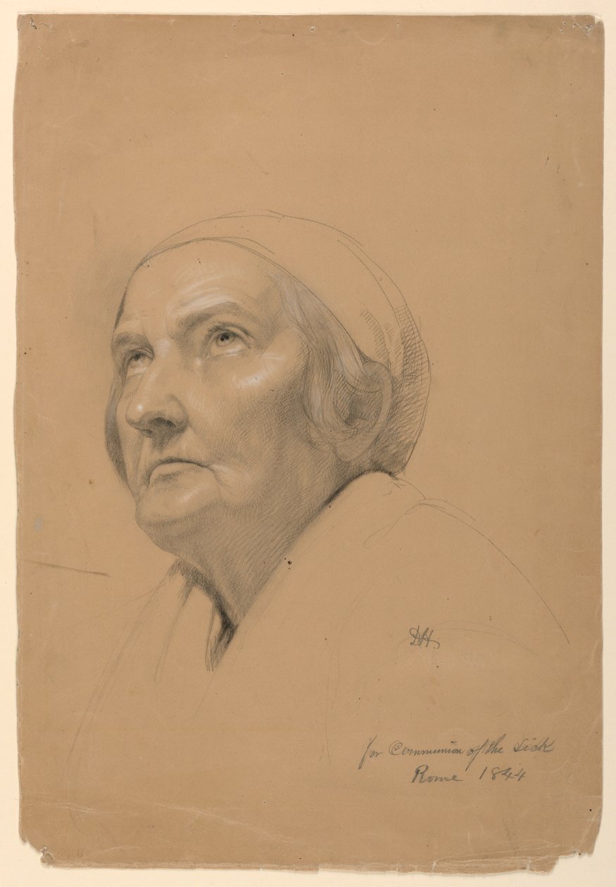 Studie für "Kommunion der Kranken", 1844 von Daniel Huntington