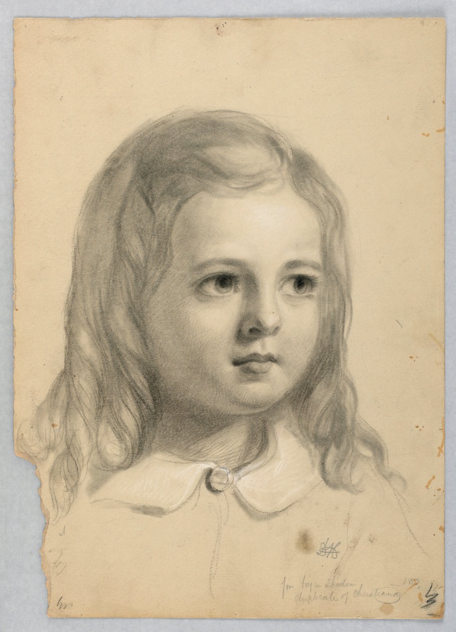 Zeichnung, Studie für Duplikat von "Christiana" von Daniel Huntington