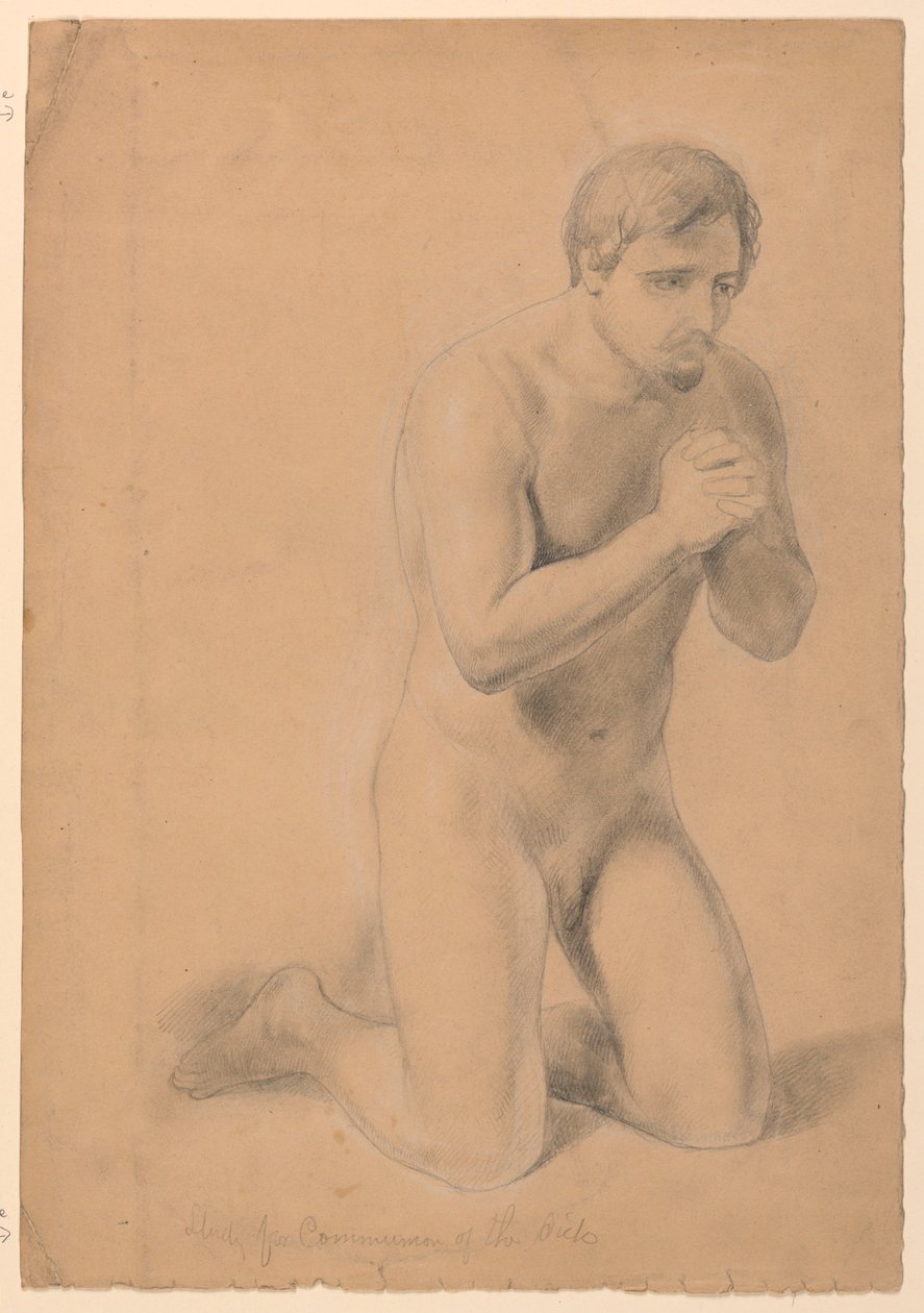 Nackte männliche Figur, Studie für "Kommunion der Kranken" von Daniel Huntington